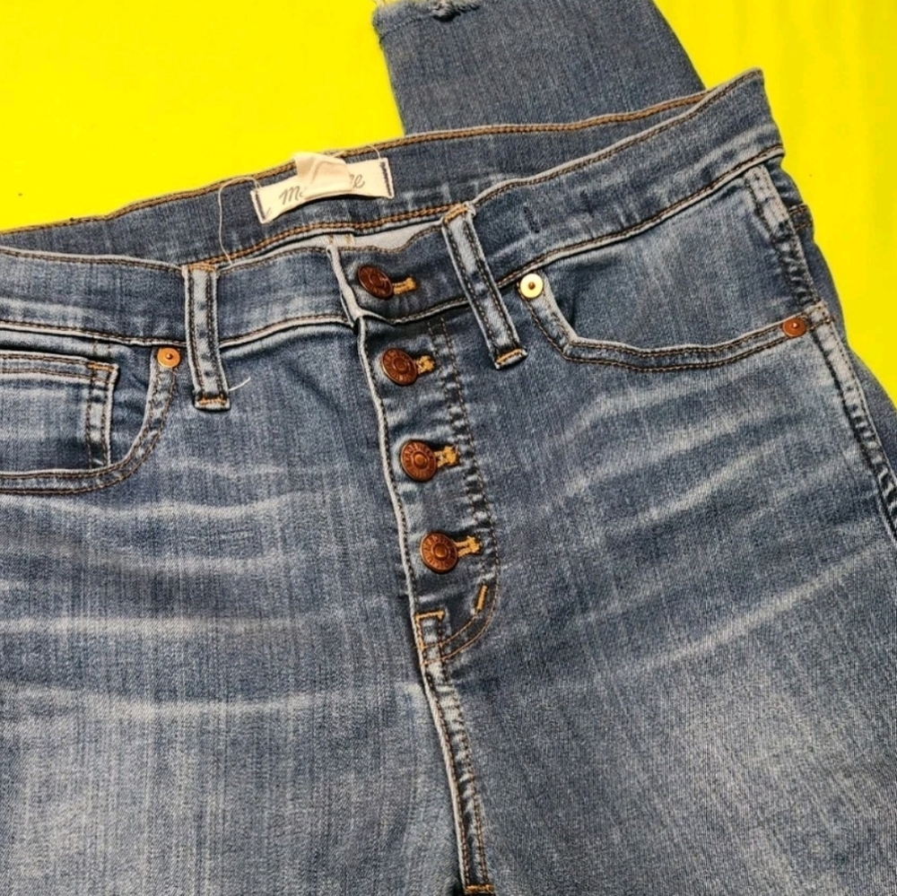 Madewell Women’s Jeans Size 29, 10”High Rise Skinny Wash, Button Fly Fraded Leg